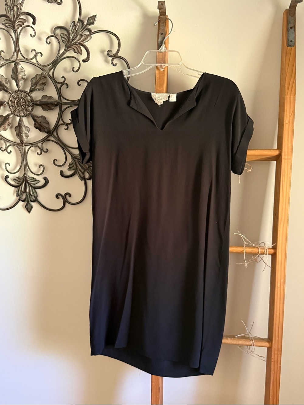 Cynthia Rowley Black Silk V-Notch Dress